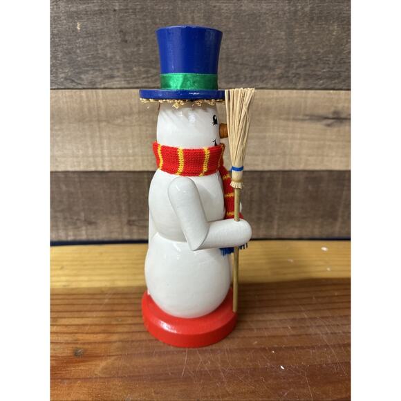 Vintage Nutcracker Village 1999 Snowman Nutcracker 9” Tall - Picture 4 of 5